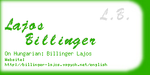 lajos billinger business card